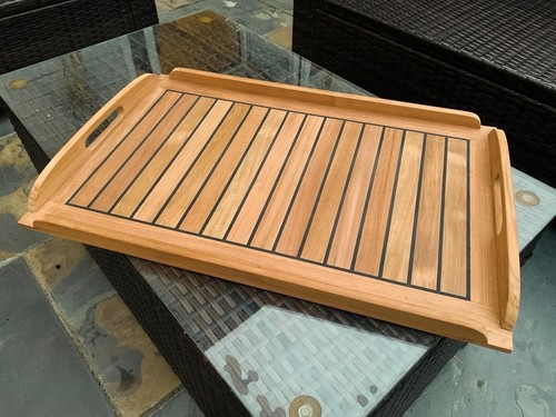 Massives teak serviertablett - massives,