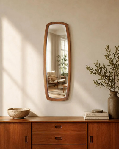 70er mcm teak - teak, wandspiegel